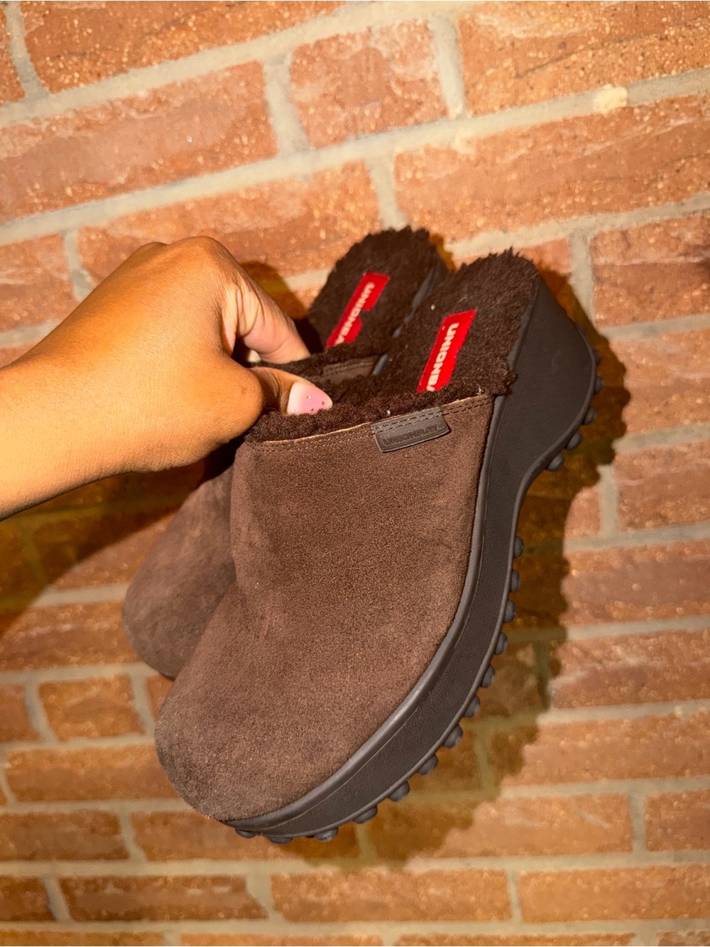 UNIONBAY Brown Suede Slip-On Clog Mules